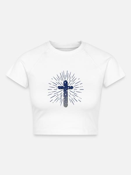 CHRISTLICHER GLAUBE RELIGION - Cropped Frauen Organic T-Shirt - Weiß