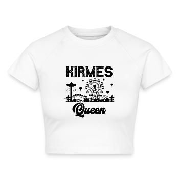 Kirmes Königin Jahrmarkt Rummel Volksfest - Cropped Frauen Organic T-Shirt - Weiß - Vorne - AI Model Female 172 dark (172cm)