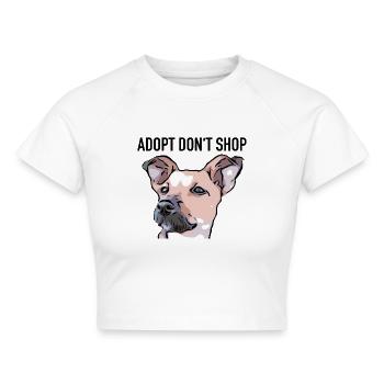 adopt dont shop Kopiesukiblack - Cropped Frauen Organic T-Shirt - Weiß - Vorne - AI Model Female 172 dark (172cm)