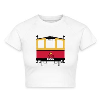 S-Bahn - Cropped Frauen Organic T-Shirt - Weiß - Vorne - AI Model Female 172 dark (172cm)