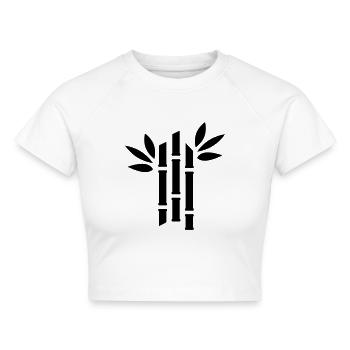 Bambus - Cropped Frauen Organic T-Shirt - Weiß - Vorne - AI Model Female 172 dark (172cm)