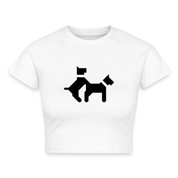 Fickende Hunde - Cropped Frauen Organic T-Shirt - Weiß - Vorne - AI Model Female 172 dark (172cm)