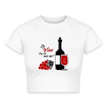 Zu Vino sag ich nie no! - Cropped Frauen Organic T-Shirt - Weiß - Vorne - AI Model Female 172 dark (172cm)