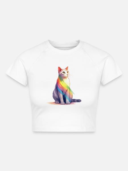 LBTQ+ Katze - Cropped Frauen Organic T-Shirt - Weiß
