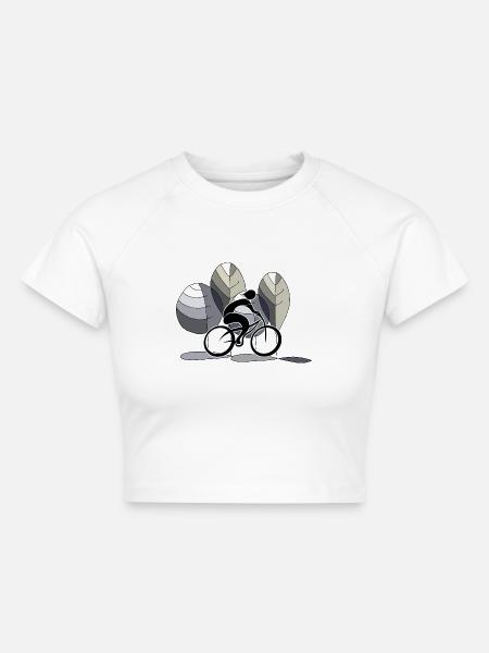 Radfahrer - Cropped Frauen Organic T-Shirt - Weiß