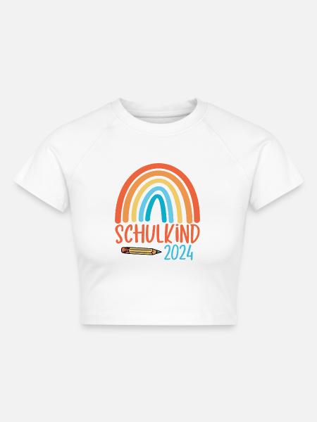 Schulkind 2024 - Cropped Frauen Organic T-Shirt - Weiß