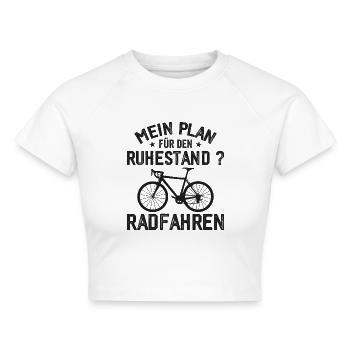 Rente Fahrrad Radfahrer Geschenk zum Ruhestand - Cropped Frauen Organic T-Shirt - Weiß - Vorne - AI Model Female 172 dark (172cm)