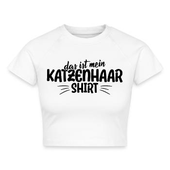 Katzenspruch Das ist mein Katzenhaar Shirt - Cropped Frauen Organic T-Shirt - Weiß - Vorne - AI Model Female 172 dark (172cm)