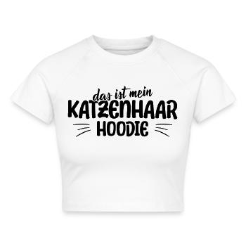 Katzenspruch Das ist mein Katzenhaar Hoodie - Cropped Frauen Organic T-Shirt - Weiß - Vorne - AI Model Female 172 dark (172cm)