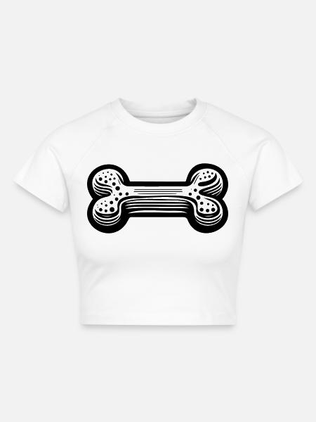 Knochen - Cropped Frauen Organic T-Shirt - Weiß
