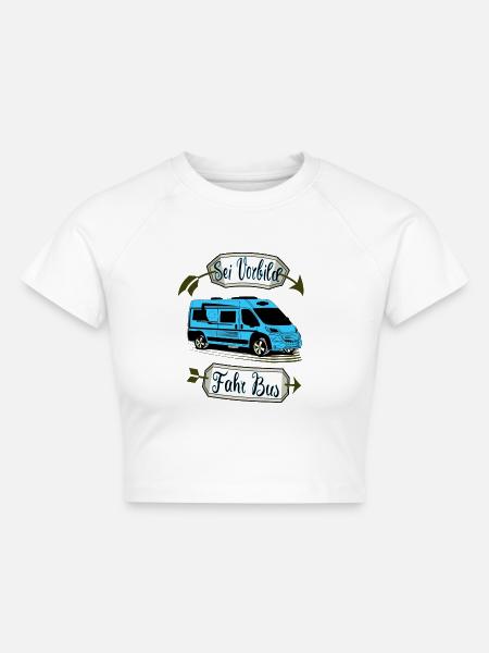 Kastenwagen Van Design 6m TK - Cropped Frauen Organic T-Shirt - Weiß