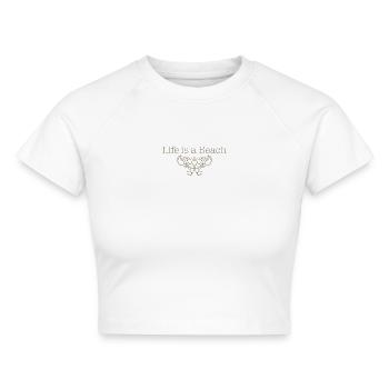 Das Leben ist ein lustiges Geschenk für den Sommer - Cropped Frauen Organic T-Shirt - Weiß - Vorne - AI Model Female 172 dark (172cm)