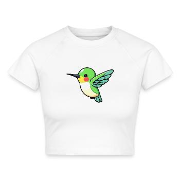 Kolibri - Cropped Frauen Organic T-Shirt - Weiß - Vorne - AI Model Female 172 dark (172cm)