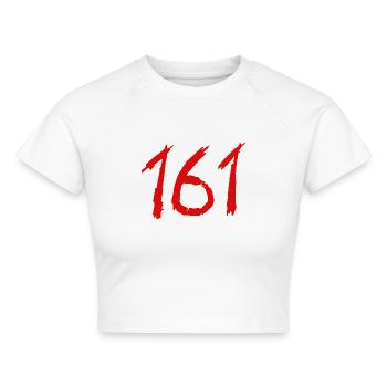 161 Handbrush Ziffern AfA - Cropped Frauen Organic T-Shirt - Weiß - Vorne - AI Model Female 172 dark (172cm)