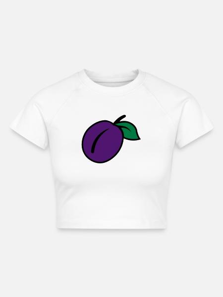 Pflaume - Cropped Frauen Organic T-Shirt - Weiß