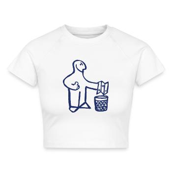 Stopp Bürokratie lustiges Bild Geschenkidee Büro - Cropped Frauen Organic T-Shirt - Weiß - Vorne - AI Model Female 172 dark (172cm)
