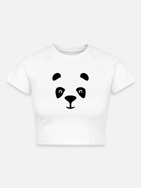 panda - Cropped Frauen Organic T-Shirt - Weiß