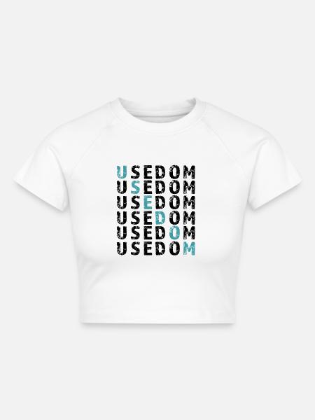 USEDOM Raster - Cropped Frauen Organic T-Shirt - Weiß