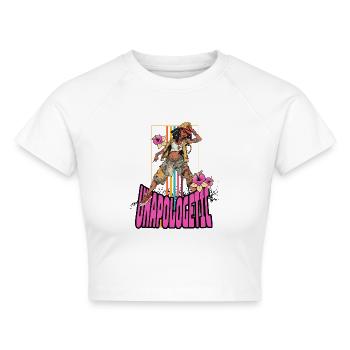 Unapologetic Street Style Girl – Bold Graphic Art - Cropped Frauen Organic T-Shirt - Weiß - Vorne - AI Model Female 172 dark (172cm)