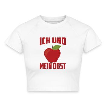 ICH UND MEIN OBST APFEL - Cropped Frauen Organic T-Shirt - Weiß - Vorne - AI Model Female 172 dark (172cm)