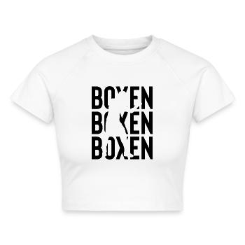 Boxen - - Cropped Frauen Organic T-Shirt - Weiß - Vorne - AI Model Female 172 dark (172cm)