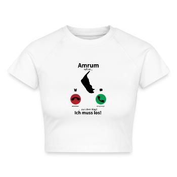 Amrum ruft an... - Cropped Frauen Organic T-Shirt - Weiß - Vorne - AI Model Female 172 dark (172cm)