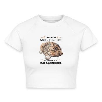 Offizielles Schlafshirt personalisiert mit Katze - Cropped Frauen Organic T-Shirt - Weiß - Vorne - AI Model Female 172 dark (172cm)