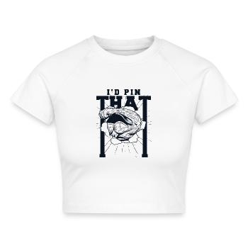 I'd Pin That Techniques Exercise Trainer Arm - Cropped Frauen Organic T-Shirt - Weiß - Vorne - AI Model Female 172 dark (172cm)