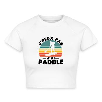 Ich kann nicht paddeln, ich - Cropped Frauen Organic T-Shirt - Weiß - Vorne - AI Model Female 172 dark (172cm)