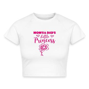 Mamas und Papas Kleine Prinzessin Geschenk Kind - Cropped Frauen Organic T-Shirt - Weiß - Vorne - AI Model Female 172 dark (172cm)