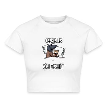 Bayerischer Gebirgsschweißhund Kuscheltier - Cropped Frauen Organic T-Shirt - Weiß - Vorne - AI Model Female 172 dark (172cm)