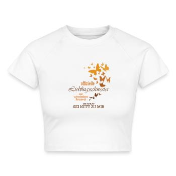 Lieblingsschwester - Schwester fürs Leben - Cropped Frauen Organic T-Shirt - Weiß - Vorne - AI Model Female 172 dark (172cm)