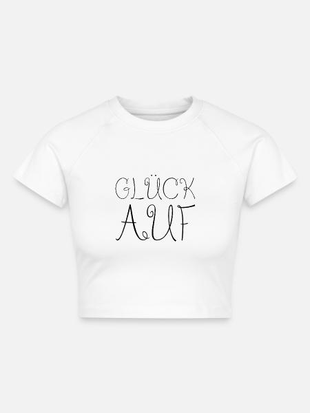 Glück auf - Cropped Frauen Organic T-Shirt - Weiß