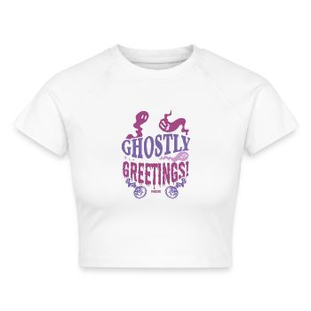 geisterliche Grüße - Cropped Frauen Organic T-Shirt - Weiß - Vorne - AI Model Female 172 dark (172cm)