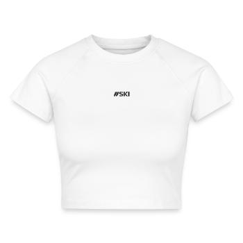 Ski - #ski - Cropped Frauen Organic T-Shirt - Weiß - Vorne - AI Model Female 172 dark (172cm)