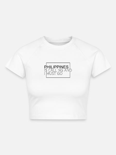 Philippinen Spruch - Cropped Frauen Organic T-Shirt - Weiß