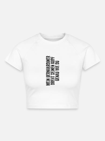 Bernhardiner - Cropped Frauen Organic T-Shirt - Weiß