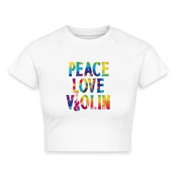 Violin Violinist Girl Watercolor - Cropped Frauen Organic T-Shirt - Weiß - Vorne - AI Model Female 172 dark (172cm)