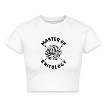 Knitting Knitter Master Of - Cropped Frauen Organic T-Shirt - Weiß - Vorne - AI Model Female 172 dark (172cm)