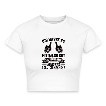 14 Geburtstag 14 Jahre 14 Lebensjahr 14 Lebenalter - Cropped Frauen Organic T-Shirt - Weiß - Vorne - AI Model Female 172 dark (172cm)