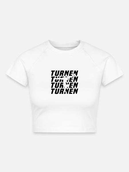 Turnen - Cropped Frauen Organic T-Shirt - Weiß