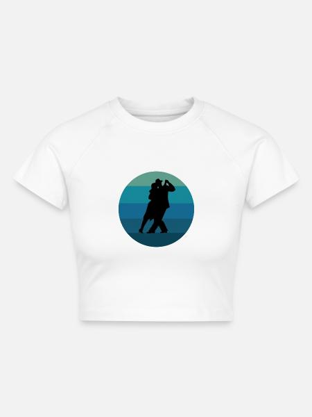 Argentinischer Tango Tanzen Milonga Vals - Cropped Frauen Organic T-Shirt - Weiß