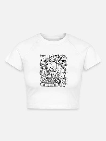 Costa Rica - Cropped Frauen Organic T-Shirt - Weiß
