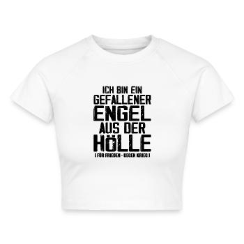 Gefallener Engel aus der Hölle - Cropped Frauen Organic T-Shirt - Weiß - Vorne - AI Model Female 172 dark (172cm)