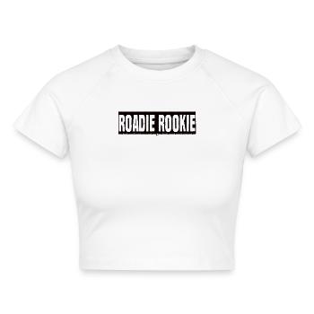 Roadie Rookie Rennrad Bike Roadbike Rennräder - Cropped Frauen Organic T-Shirt - Weiß - Vorne - AI Model Female 172 dark (172cm)