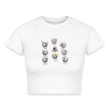 Lustige Schafe Tiere Schaf Sprüche - Cropped Frauen Organic T-Shirt - Weiß - Vorne - AI Model Female 172 dark (172cm)