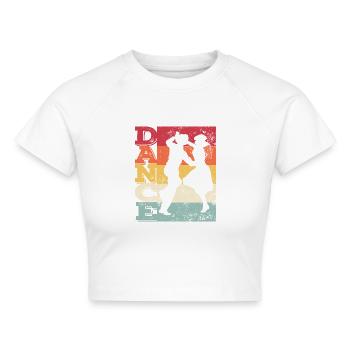 Boogie Woogie Tanz Swing 60s Retro Tanzpaar - Cropped Frauen Organic T-Shirt - Weiß - Vorne - AI Model Female 172 dark (172cm)