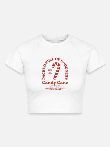 Zuckerstange Nährwert - Cropped Frauen Organic T-Shirt - Weiß