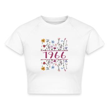 1966 Legendär Seit 1966 Geburtstag 1966 Frauen - Cropped Frauen Organic T-Shirt - Weiß - Vorne - AI Model Female 172 dark (172cm)