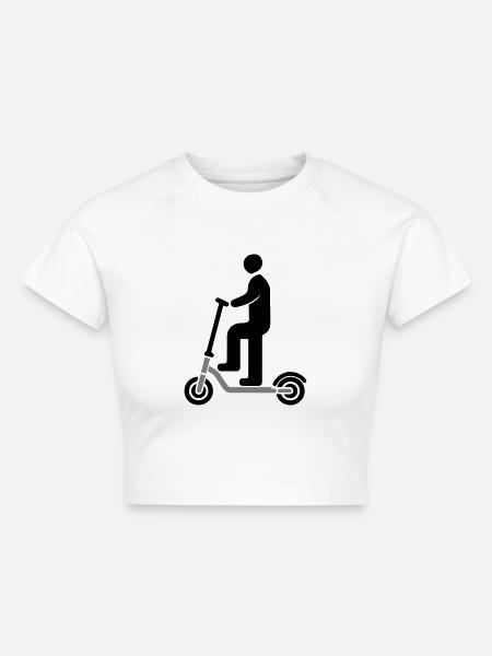Elektro Scooter - Cropped Frauen Organic T-Shirt - Weiß